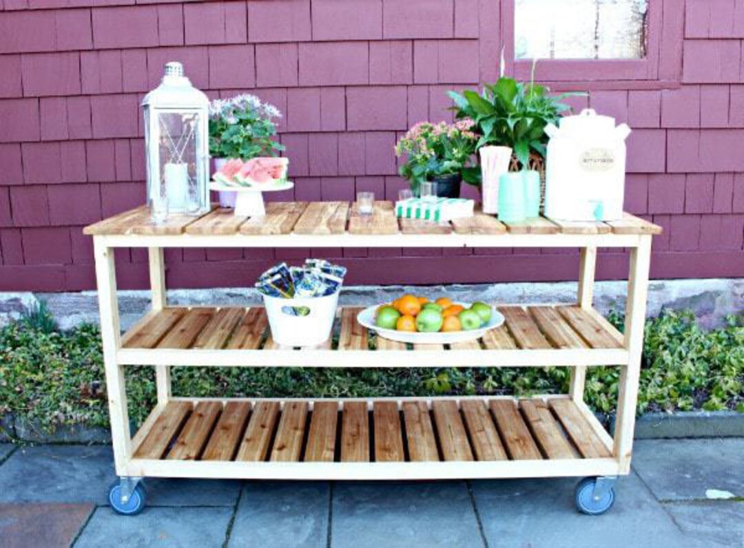 Rolling Console Table Plan PDF Outdoor Rolling Console Plan Etsy
