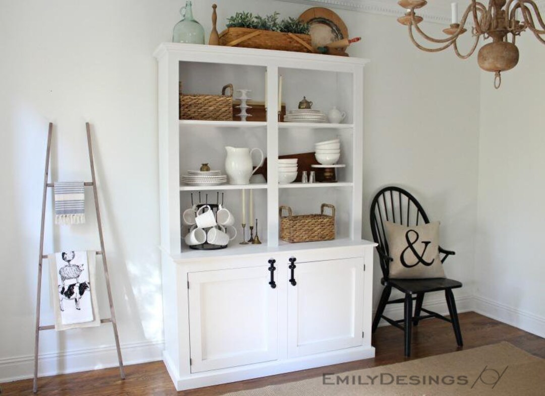 Antique Style Hutch Plan DIY Modern Plan Hutch Etsy