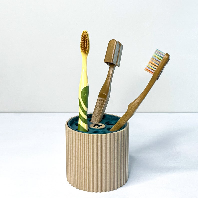 Soap Dish and Toothbrush Holder Wood Infused Bathroom Organizer ...