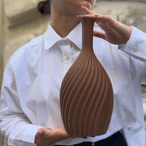 Large Wooden Vintage Vase Modern Decor Dried Flower Pot Antique Style Retro Design Wooden Vase Vintage-Inspired  Vessel  Wood Flower Holder