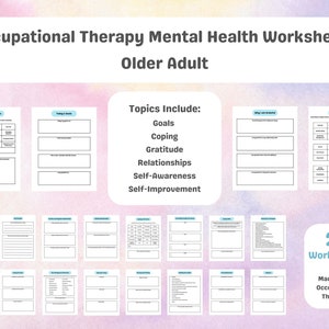 Adult Occupational Therapy Worksheets, Mental Health Occupational Therapy Printable Worksheets, Group Therapy Resources, Self-Improvement