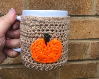 Pumpkin mug cozy - keep my drink hot - fits a regular mug - autumn vibes - Halloween