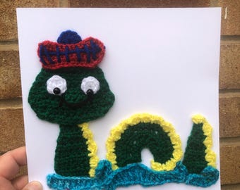 Nessie monster any occasion crochet greeting card