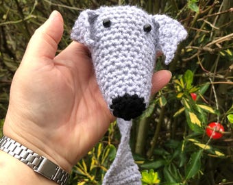 Whippet greyhound lurcher crochet bookmark