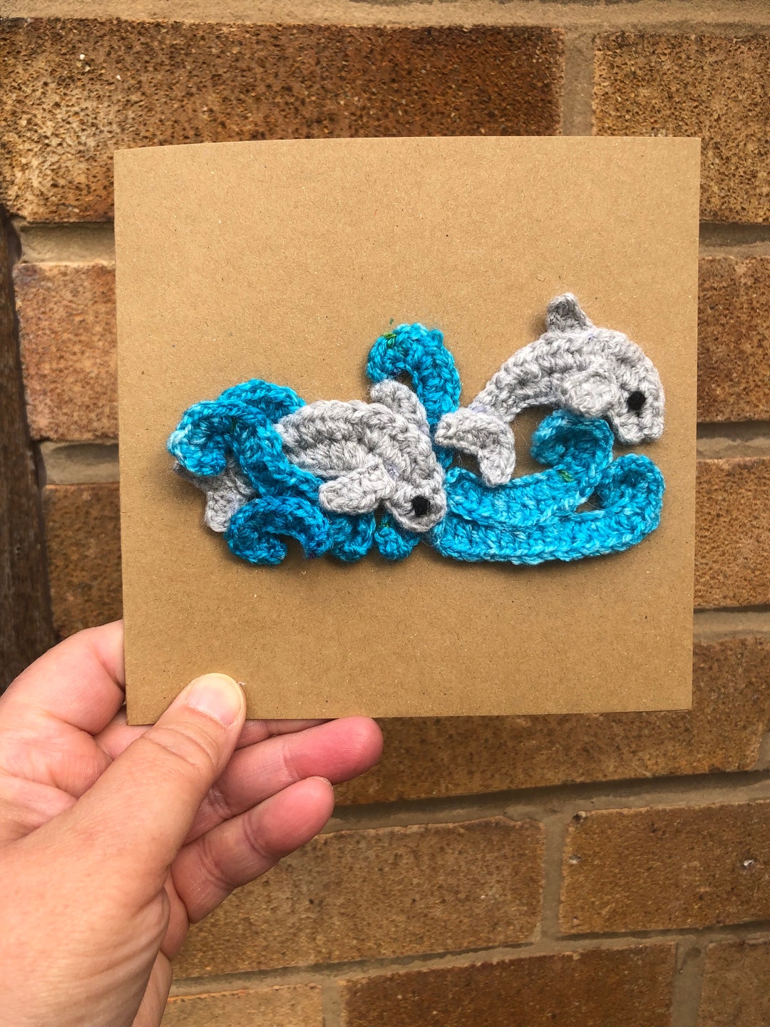 Dolphin Crochet Greeting Card – Blank Card for Any Occasion - Etsy