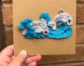 Dolphin crochet Greeting Card – Blank Card for Any Occasion