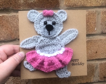 Tutu bear birthday card