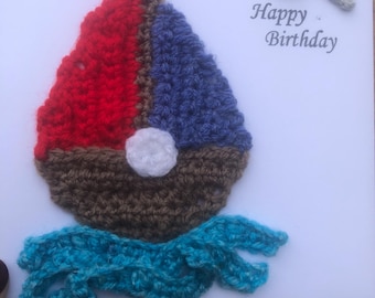 Sailing boat crochet card