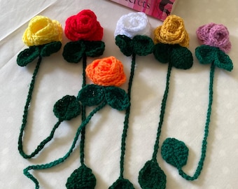 Rose bookmarks/ book lovers/bookworm available in lots of colours - these make lovely gifts and could accompany a book present