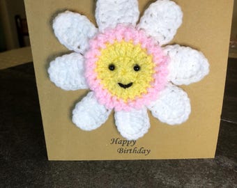 Flower with petals birthday card