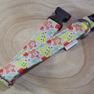 Spongebob Dog Collar: Handmade & Adjustable. Solded D-Ring, Trendy Girl/Boy Collar.Patrick and Squidward. Dog Gift from MiPerritoAlfito