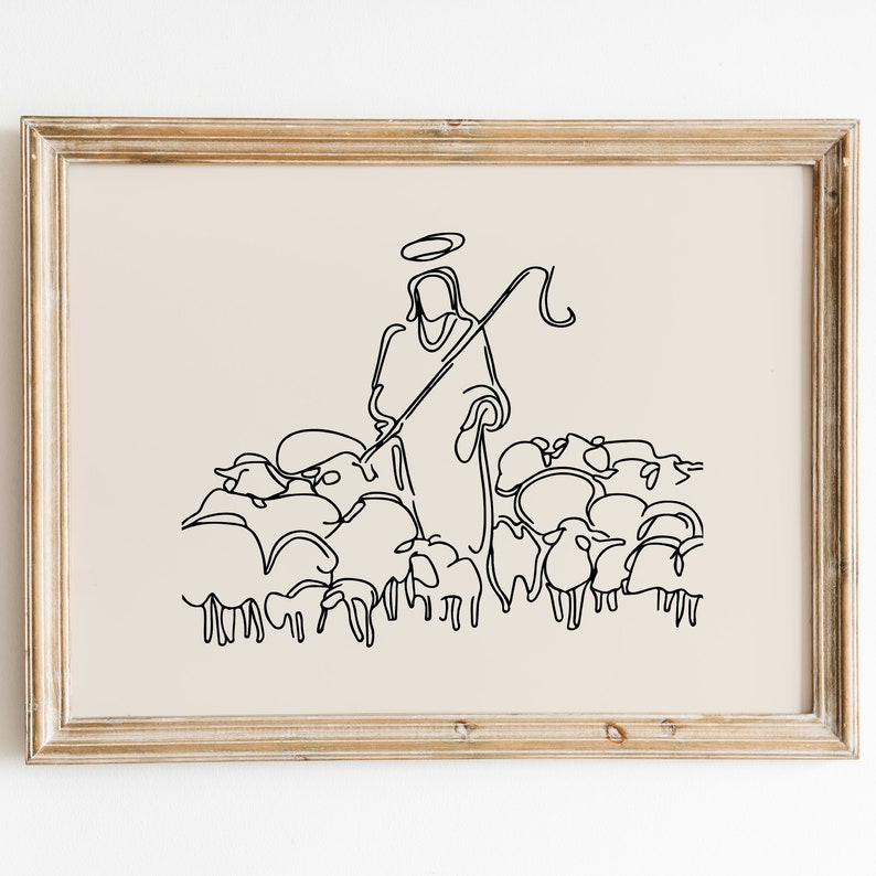 Jesus Leaves the 99, Jesus Art, Bible Art, Jesus Good Shepherd, Wall