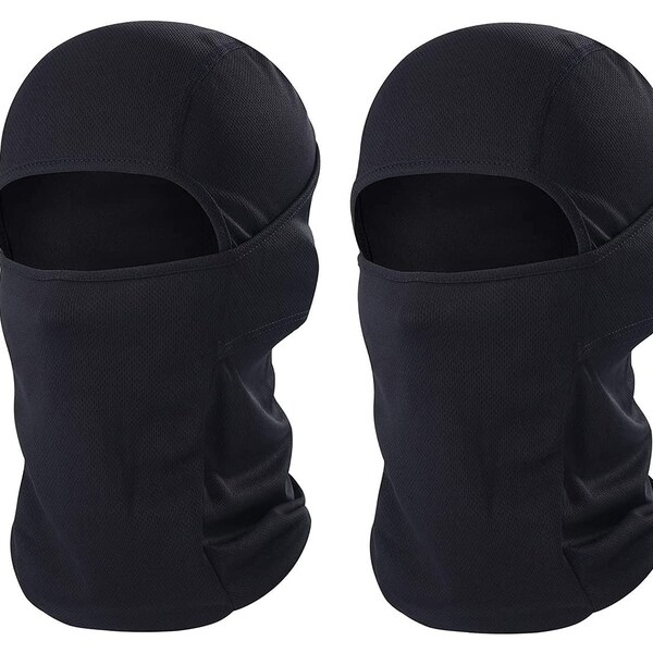 Black Balaclava Lycra Full Face Mask Ultra Thin Great For Outdoor Ski Motorcycle Cycling  headmask pack of 2