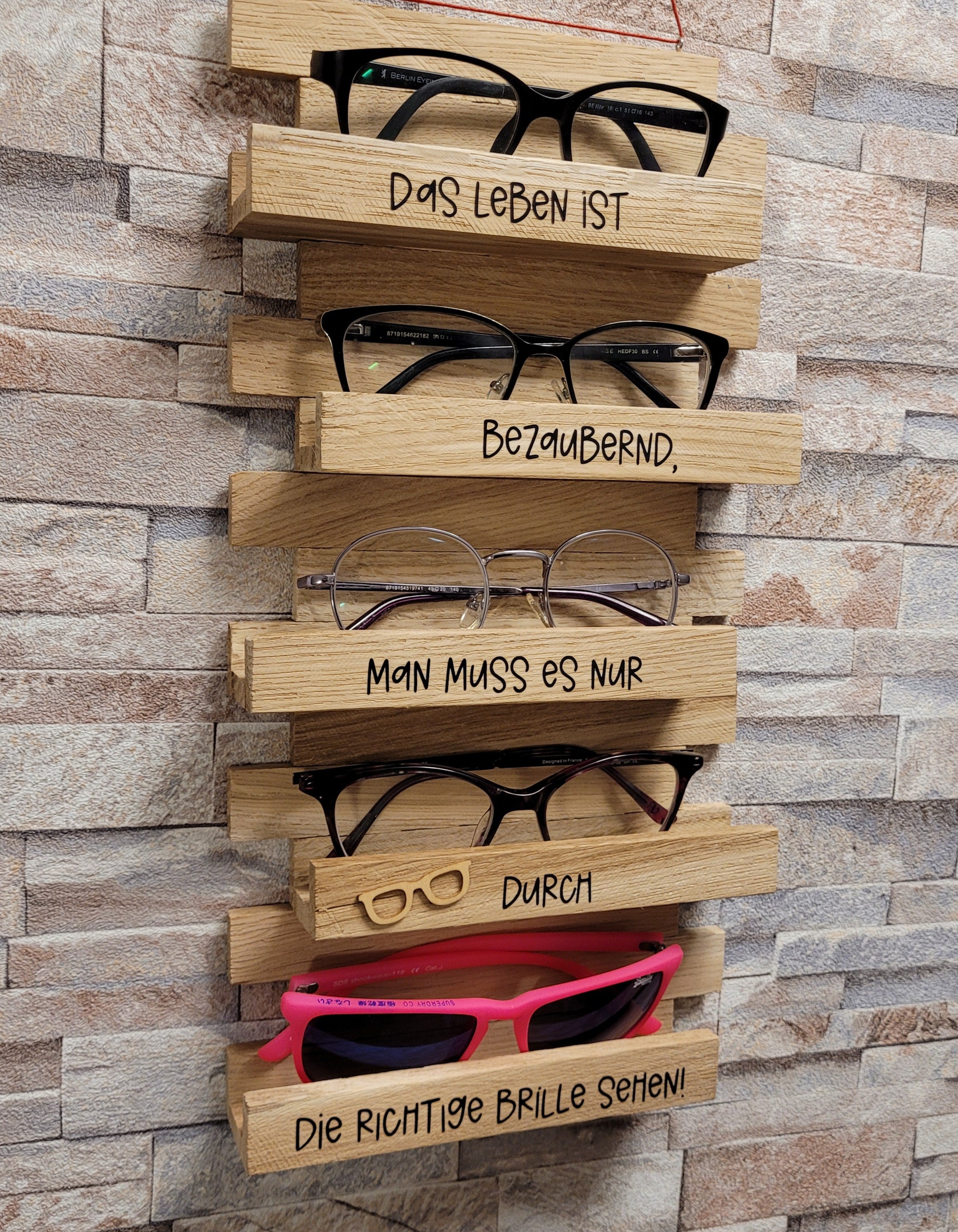 Personalisierte Sonnenbrillen Halter Stand Brillenhalter aus Holz Sommer  Geburtstagsgeschenk Personalisiertes Geschenk Brillen Organizer Vatertag -  .de