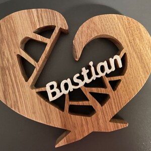 Wooden heart with name