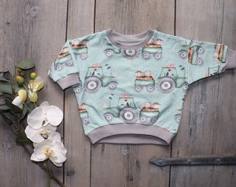 Lüddjen - Sweater / pullover oversized with tractor for babies and toddlers