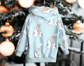 Lüddjen - Hoodie Weihnachten/ KapuzenPullover mit Pinguin für Babies und Kleinkinder