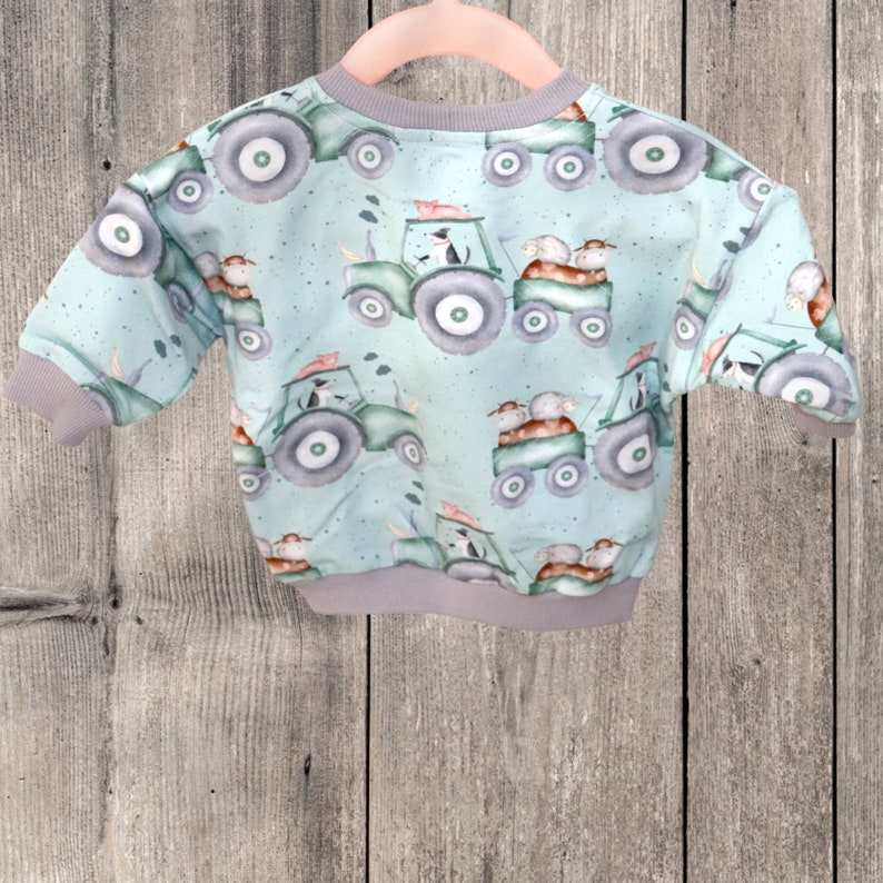 Lüddjen Sweater / pullover oversized with tractor for babies and toddlers image 4