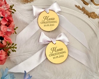 Custom Acrylic Christening Favor Tags: Personalized Baptism Gift Tags