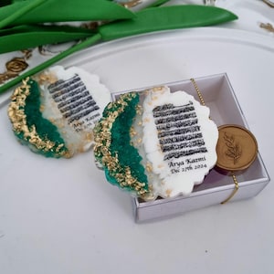 Boîte aimantée époxy personnalisée : faveurs islamiques, design Ayatul Kursi