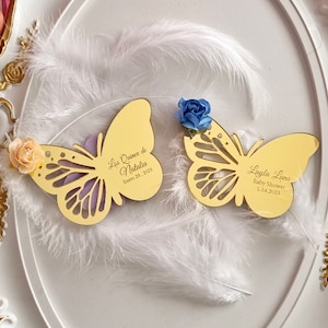 Gold Butterfly Custom Magnet, Quinceañera Favors, Baby Shower Favors, Sweet 16 Favors, Party Favors, Welcoming Favors, Baby Welcoming