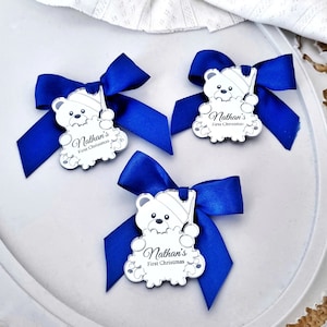 Gepersonaliseerde teddybeer acryllabel: babyshower, verjaardagscadeau