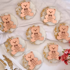 Magnete epossidico personalizzato, magnete orsetto, bomboniere per baby shower, regali personalizzati, bomboniere personalizzate per matrimoni, bomboniere per battesimi, grazie mille Beary
