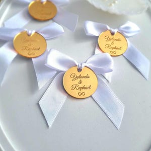 Etiqueta de espejo de acrílico dorado, etiqueta con nombre para boda, etiqueta de agradecimiento, etiqueta para guardar la fecha, etiqueta para el día de San Valentín, ficha de recepción, etiqueta de lujo, dije para pastel