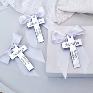 Baptism Favor Tag, Gold Rectangle Name Tag, Cross Baptism Tags, Gold Bless Labels, Lettering Name Logo, Christening Favors, Mirror Tag