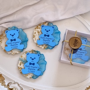 Magnete epossidico personalizzato, magnete orsetto, bomboniere per baby shower, regali personalizzati, bomboniere personalizzate per matrimoni, bomboniere per battesimi, grazie mille Beary
