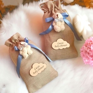 Bonbons pour baby shower, Pochettes cadeaux ours en peluche, Sac à friandises, Cadeaux de baptême, Cadeaux personnalisés, Étiquette miroir en acrylique, Cadeaux d'anniversaire, Cadeaux de baptême