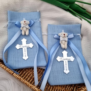Sacchetti regalo a forma di orsetto, sacchetti per caramelle, sacchetti regalo per baby shower, regali per il battesimo, sacchetti per imballaggio, sacchetti di paglia per bomboniere, dolci per baby shower