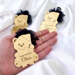 Magneti personalizzati per orsacchiotti, regali personalizzati, Grazie mille, Bomboniera per baby shower, Bomboniere per feste di compleanno, Magnete a specchio personalizzato