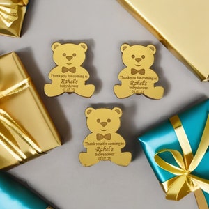 Magneti orsetto, regali personalizzati, grazie Beary Much, regali per baby shower, bomboniere per feste di compleanno, benvenuto bambina, etichetta specchio personalizzata