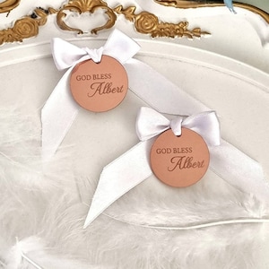 Aangepaste acryl spiegel doopcadeau Tags: Gepersonaliseerd doopcadeau