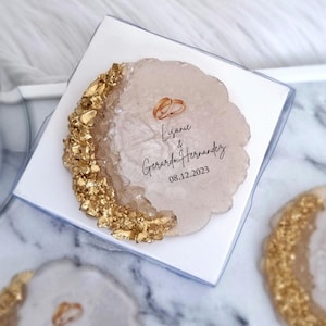 Bomboniere con magnete epossidico per matrimonio dorato, bomboniere per fidanzamento, bomboniere per 25° e 50° anniversario, regalo di nozze personalizzato, bomboniere Nikkah, bomboniere uniche