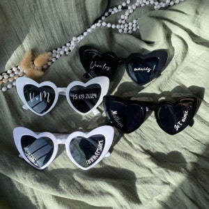 Personalized heart sunglasses - Stickers for heart sunglasses - Wedding - EVJF - Engagement - Birthday - Event