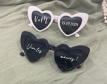 Stickers pour lunettes de soleil coeur - Mariage - EVJF - Fiançailles - Anniversaire - Évènement