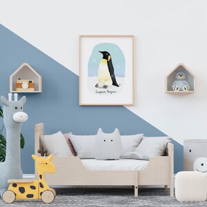 Poster "PENGUIN", digital illustration printable for bird lovers, room decor, card, poster, mug, t-shit…
