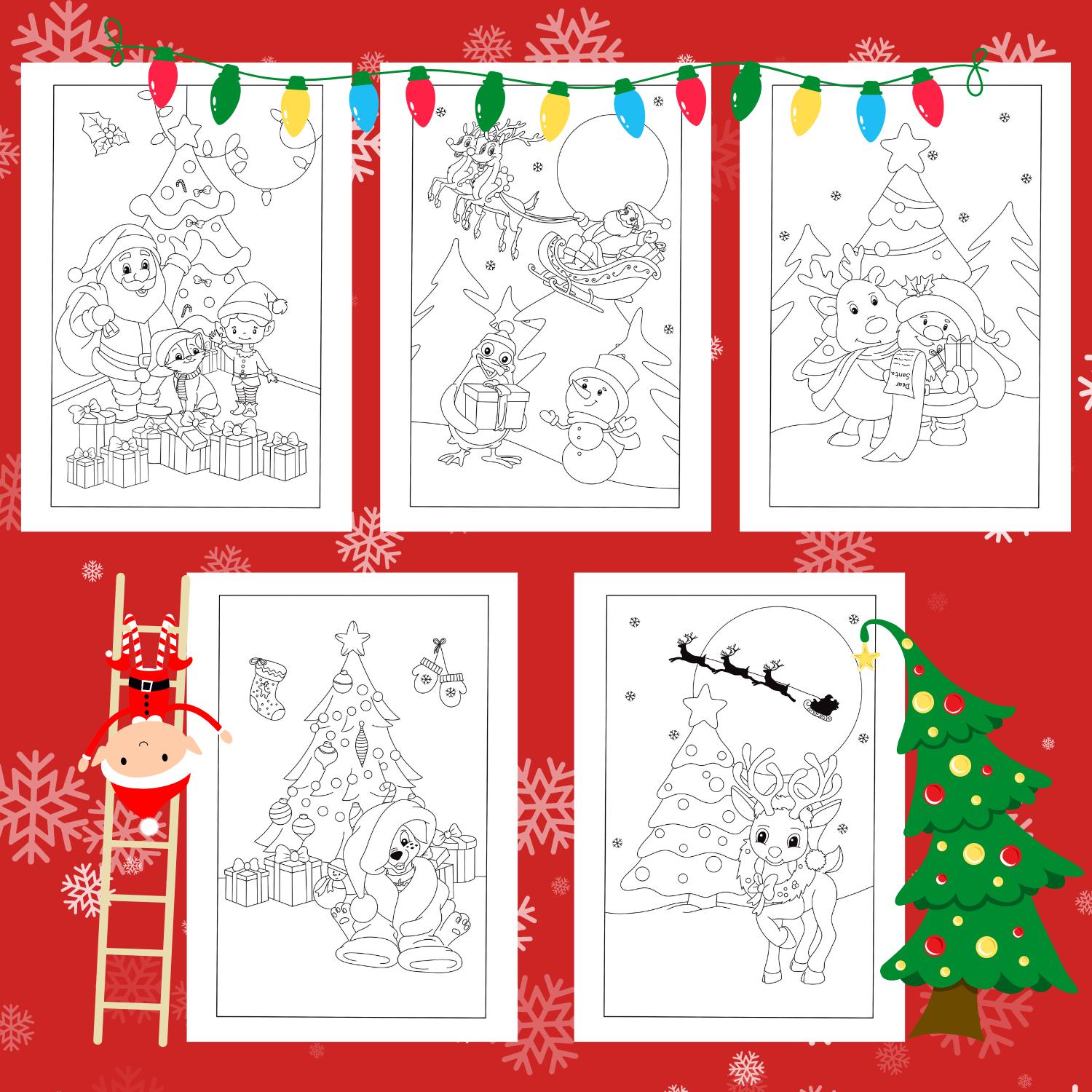 15 Christmas Coloring Pages for Kids - Christmas Coloring Book - Santa ...