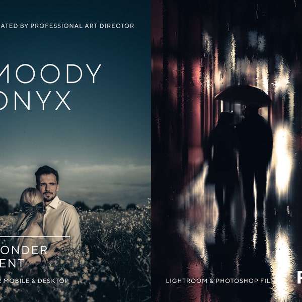 10 MOODY ONYX Lightroom Presets, Monochrome Moody Portrait Filter, Kreative Hochzeit Presets, Mobile Lightroom Presets für Influencer