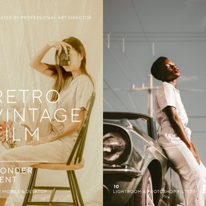 10 RETRO FILM Lightroom Presets, 35mm & Polaroid Photography Filters, Vintage Retro Preset, Old film style preset, Xmp, Dng filters