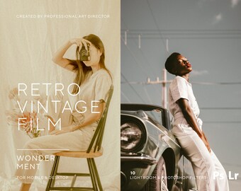 10 RETRO FILM Lightroom Presets, 35mm & Polaroid Photography Filters, Vintage Retro Preset, Old film style preset, Xmp, Dng filters