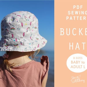 Bucket Hat Sewing Pattern | Baby to Adult S, M Large Bucket Hat Pattern | Instant Download | Easy Digital PDF | Sewing PDF & Instructions