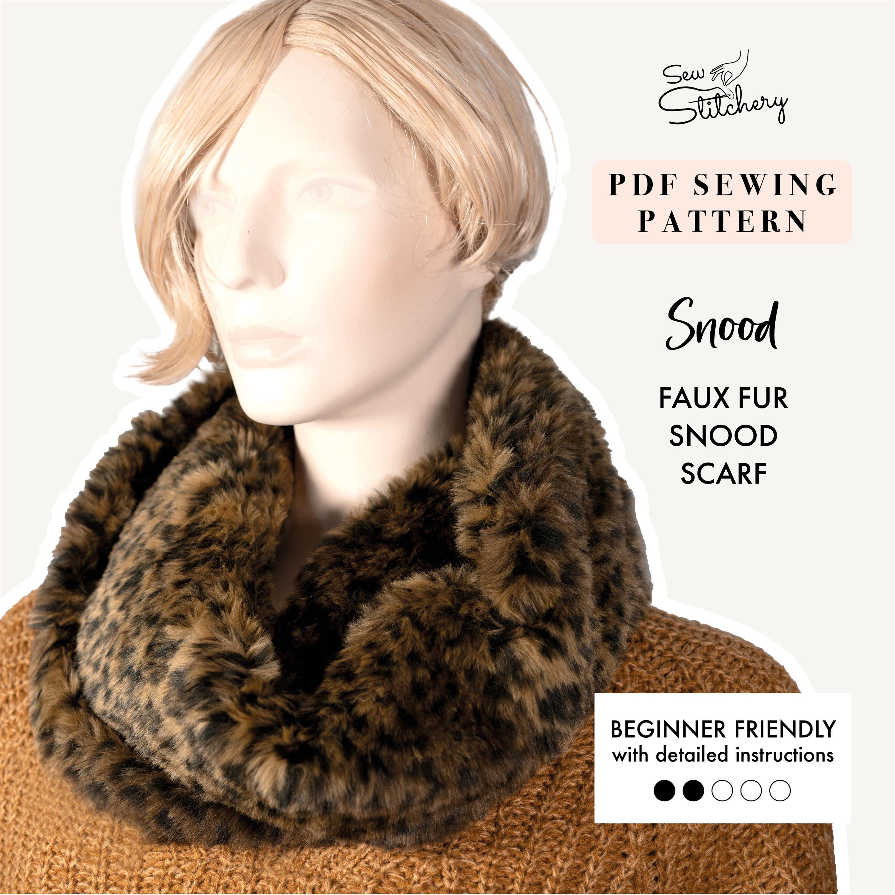 Modello di cucito per sciarpa scaldacollo in pelliccia sintetica