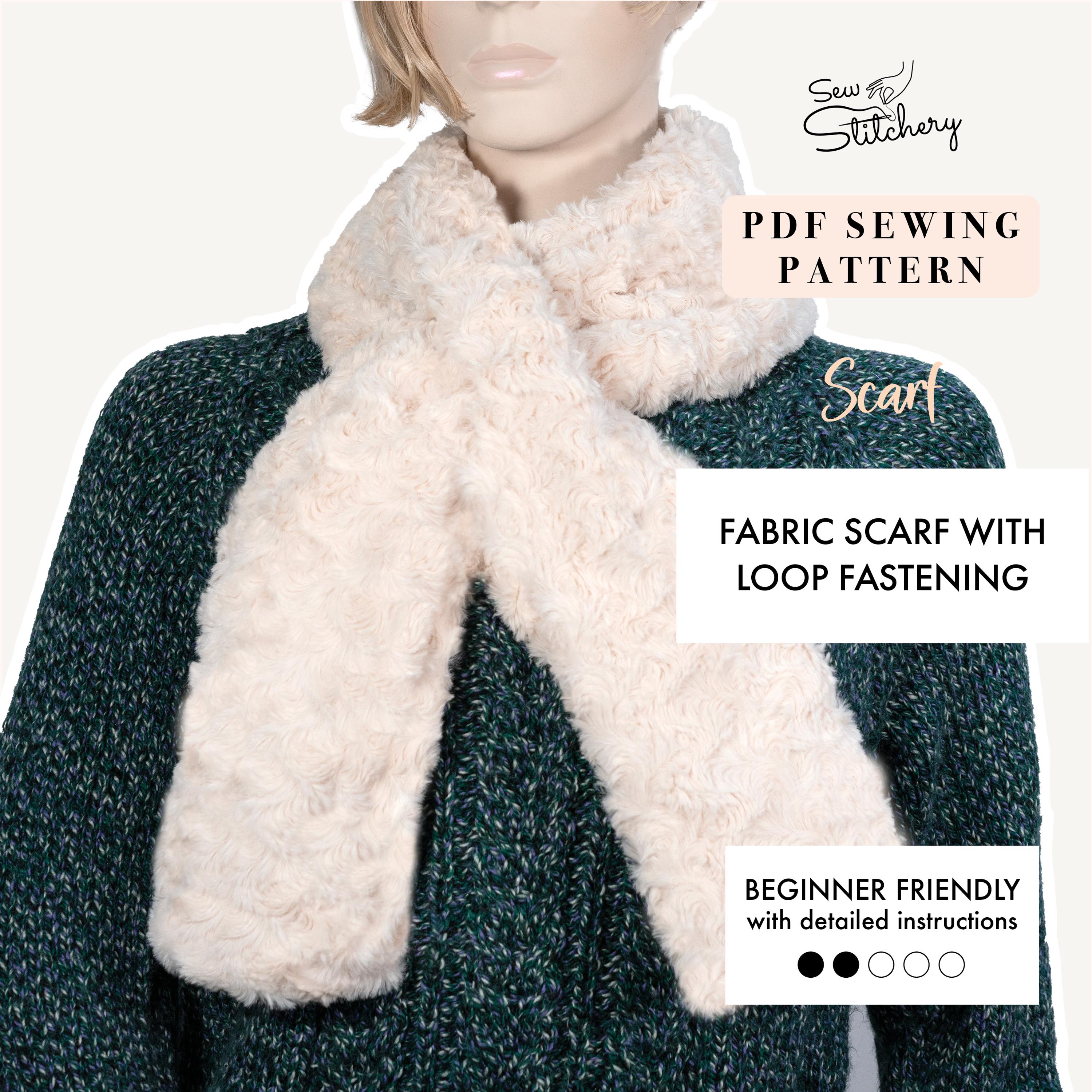 Keyhole Loop Scarf Sewing Pattern: Faux Fur or Fleece (PDF Pattern