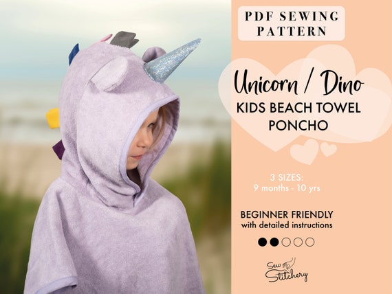 Unicorn hooded beach towel hotsell