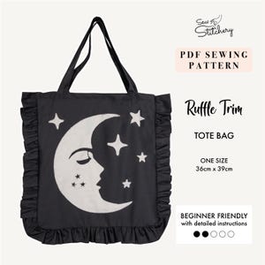 Ruffle Tote Bag Sewing Pattern | Ruffle Shopper Bag | Instant Download | Easy Digital PDF | Bag Sewing PDF Pattern & Instructions