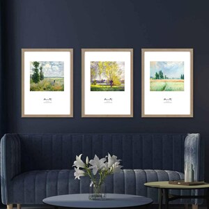 Claude Monet Prints Set of 3 - Monet Poster, Monet Exhibition Poster, Monet Paintings,  Modern Home Decor