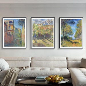 Claude Monet Prints Set of 3 - Monet Poster, Monet Exhibition Poster, Monet Paintings,  Modern Home Decor